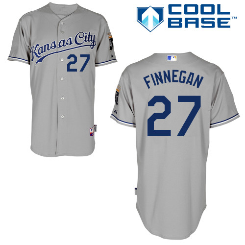 Brandon Finnegan #27 Youth Baseball Jersey-Kansas City Royals Authentic Road Gray Cool Base MLB Jersey